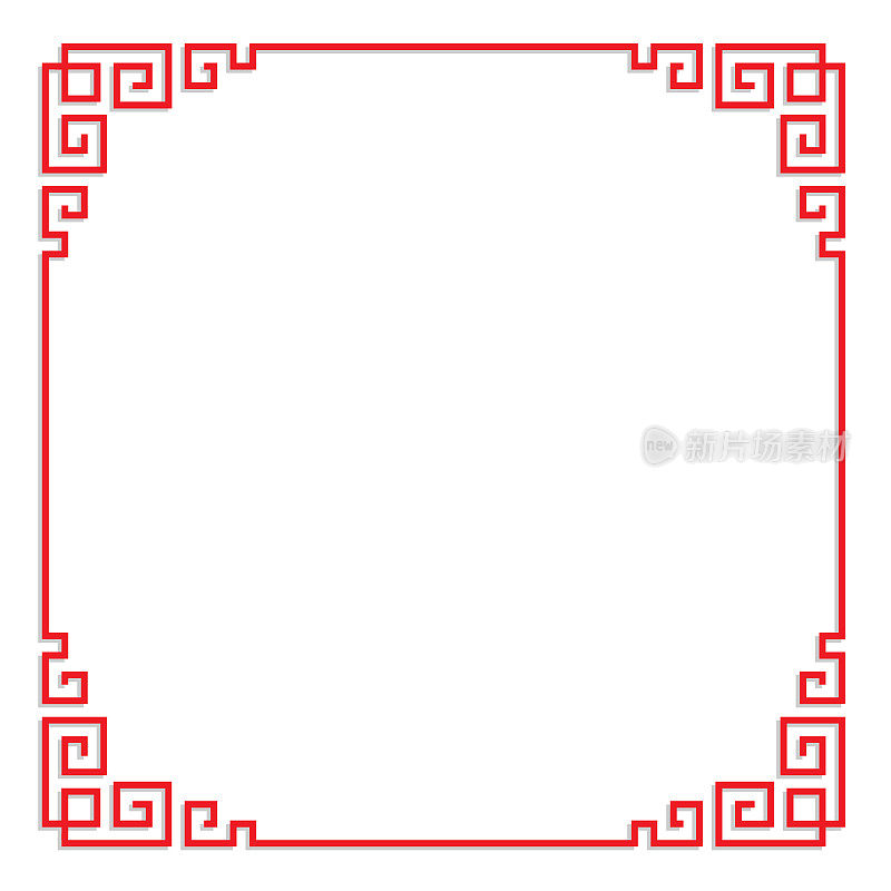 china border frame for text, card, element and decoration, vector illustration